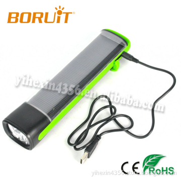 Boruit EFL0823 Solar Flashlight with USB Cable /Power Bank